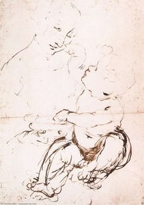 Study For The Madonna With The Fruit Bowl — Leonardo Da Vinci, Early Renaissance