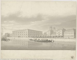 Berlín. Bauakademie. Vista En Perspectiva Desde El Schlossbrücke — Karl Friedrich Schinkel, Neoclásico