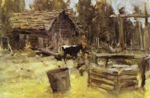 A Courtyard — Konstantin Alexeievitch Korovin, Impressionism