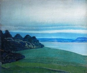 Lake Hyumpola — Nicholas Roerich, Symbolism Landscape