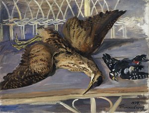 Still Life With Bittern And Woodpecker — Pyotr Konchalovsky