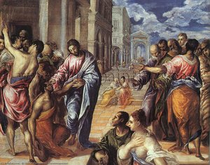 Cristo Curando Al Ciego — El Greco, Baroque Expressionism