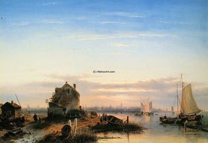 View On Ij Amsterdam Sun — Charles Henri Joseph Leickert