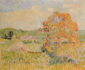 Springtime At Eragny (study) — Camille Pissarro, Impressionism
