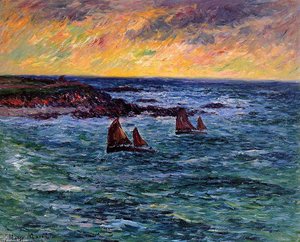 Evening, Audierne — Henri Moret