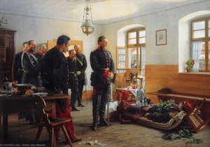 Kronprinz Friedrich Wilhelm an der Leiche des Generals Abel Douay (Weißenburg, 4. August (1870))