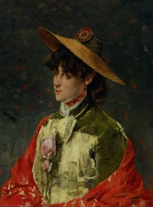 Woman In A Straw Hat — Alfred Stevens