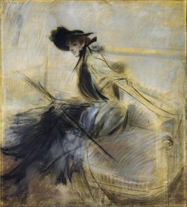 American Lady (young American Woman) — Giovanni Boldini, Impressionism