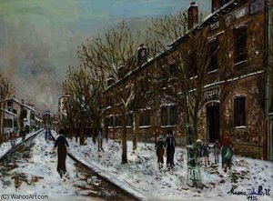 Ecoles Communales De Bobigny, Sous La Neige — Maurice Utrillo