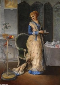 Woman In An Interior (also Known As Le Thé) — Gustave Léonhard De Jonghe