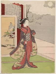 Woman Gazing At The Moon — Suzuki Harunobu