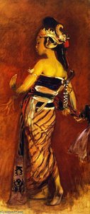 A Javanese Dancing Girl (also Known As A Javanese Dancer) — John Singer Sargent, Impressionism