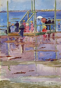 Float At Low Tide, Revere Beach (also Known As People At The Beach) — Maurice Brazil Prendergast, Post-impressionism