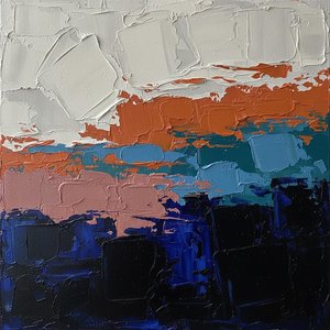 Stratification Of Light And Earth: A Monumental Study In Impasto Layers — Christian Noiret, Contemporary Abstract Painting