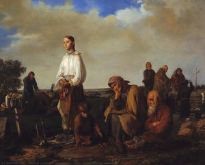 Wake In The Village Cemetery — Alexei Iwanowitsch Kortschuchin