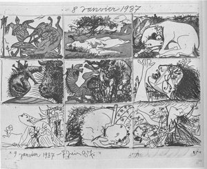 Dream And Lie Of Franco — Pablo Picasso, Cubist Surrealism
