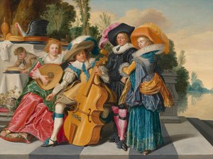 Merry Company On A Terrace — Dirck Hals