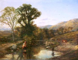Landscape, Morning (also Known As Crossing The Stream) — Thomas Creswick, Romanticism