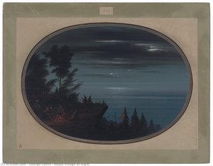 Nayas Village At Night — George Catlin