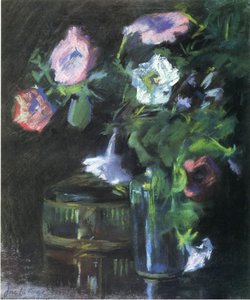 Petunias In A Glass Vase — John La Farge
