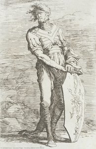 Standing Warror With Shield — Salvator Rosa, Baroque
