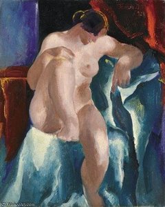 Nude In Front Of A Red Lambrequin — David Jandi