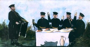 Feast With Barrel Organist Datico — Niko Pirosmani