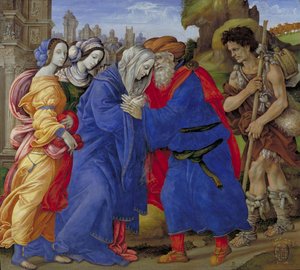 The Meeting Of Joachim And Anne Outside The Golden Gate Of Jerusalem — Filippino Lippi, High Renaissance