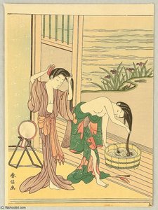 Washing Hairs — Suzuki Harunobu