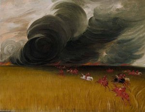 Prairie Meadows Burning — George Catlin