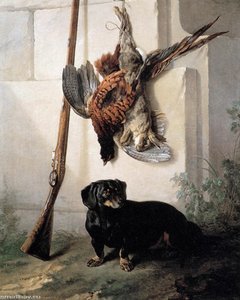 Hound With Gun And Dead Game — Jean-baptiste Oudry, Rococo