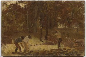 Turning The Soil (sketch For The Charcoal Burners) — Tom Roberts, Impressionism