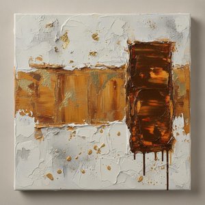Umber Weight And Gilded Strata Upon White Impasto — David Moreau