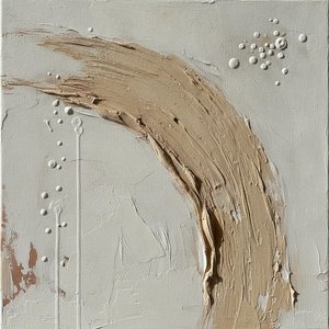 Sculpted Sand Arc With Trailing Cream Droplets — David Moreau
