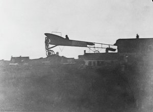 Blériot flying over Les Baraques