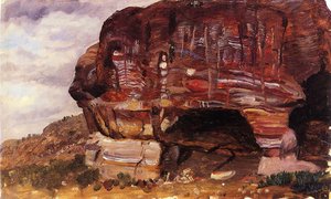 Study Of Zoomorphic Rock, Petra — Frederic Edwin Church