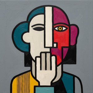 Fragmented Soul: A Monumental Study In Geometric Color And Sculptural Form — Laurent Fabre, Neo-abstract Expressionism