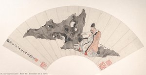 Scholar On A Rock — Ren Yi