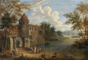 Two River Landscapes With Buildings — Mathys Schoevaerdts
