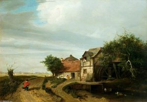 Landscape With A Cottage And A Water-wheel — Patrick Nasmyth
