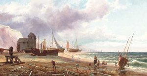 Fishing Boats Beached At Sunset — William Collins