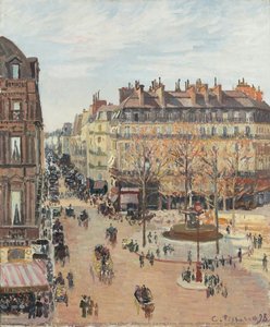Rue Saint-honoré, Sun Effect, Afternoon (la Rue Saint-honoré: Effet De Soleil, Après-midi) — Camille Pissarro, Impressionist Landscape