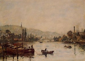 Rouen, The Santa-catherine Coast, Morning Mist — Eugène Louis Boudin