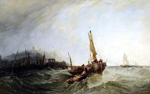 Harbour Scene (also Known As Fishing Boats In A Storm) — Sir Augustus Wall Callcott