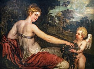 Flora With A Cupid In A Landscape — Ламберт Сустрис