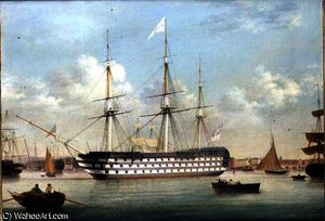 H.m.s. Britannia Lying Off Plymouth — Thomas Buttersworth