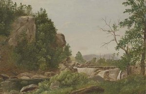 Wooded Creek With Bridge — David Johnson