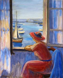 In Front Of The Window, Ile D'yeu — Henri Lebasque