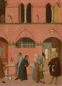 Saint Anthony Distributing His Wealth To The Poor — Master Of The Osservanza, International Gothic