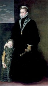 Portrait Of Juana Of Austria With A Young Girl — Sofonizba Anguizola